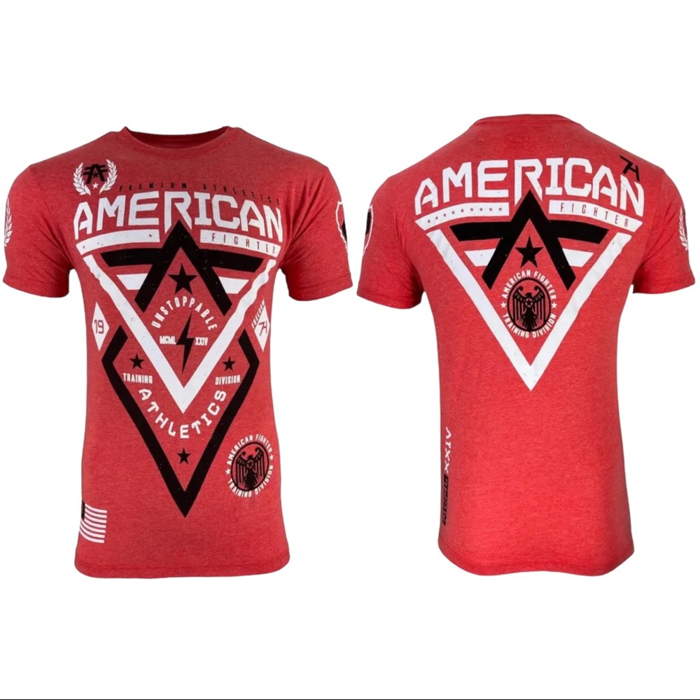 American Fighter Men's T-shirt Alaska Red Crew neck Athletic XS-5XL